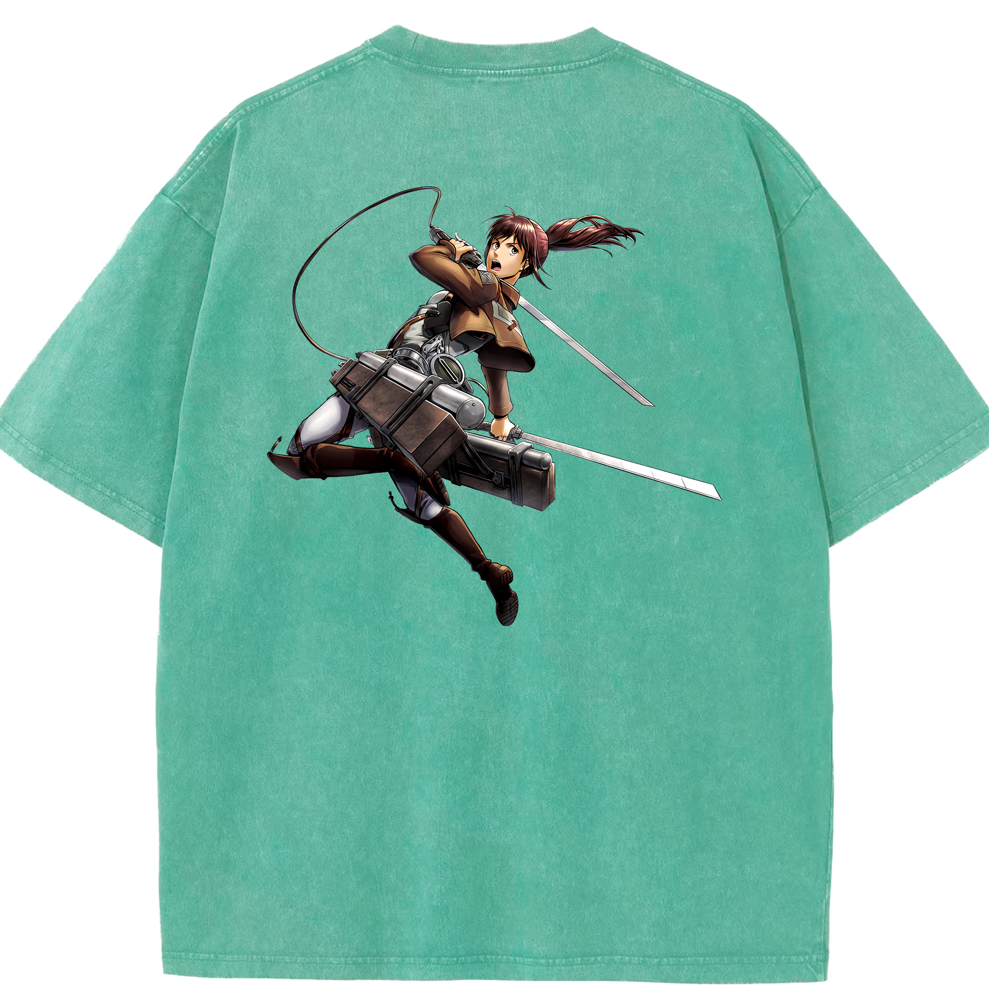 （画像用） 進撃の巨人 サシャ·ブラウス Attack on Titan Sasha Blaus 綿100% ヴィンテージ風 半袖Tシャツ（背面プリント）